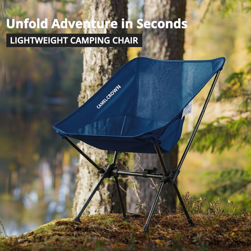 Backpacking CAMEL CROWN Camping Chair Heavy Duty Chair - Ultra-Light Folding Chair with Carry Bag, Portable Compact
