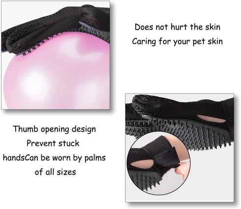 Grooming Glove for Deshedding, Efficient Pet Hair Remover Brush for Dogs and Cats