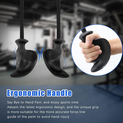 Tricep Rope with Ergonomic Handles - 36 Inch Tricep Pull Down Rope for Cable Machine, Pulley System, Gym Attachment