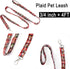 Dog Christmas Sweater, Medium Size, Red Plaid Winter Dress with Leash Set for Puppy