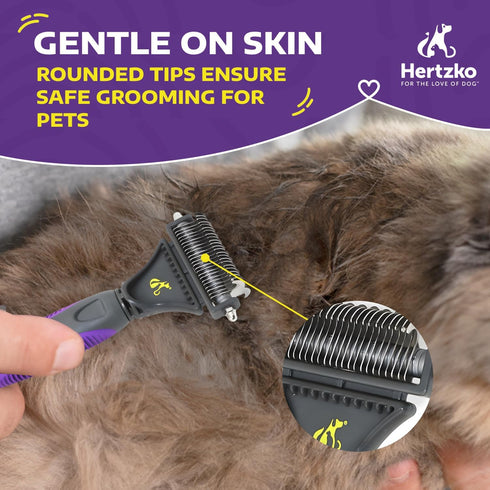 Hertzko Cat Dematting Tool, Double Sided Dog and Cat Dematting Comb for All Pets