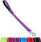 Short Traffic Dog Leash 2 ft, Reflective Nylon Lead with Padded Handle for Large and Medium Dogs, Purple