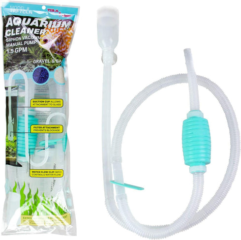TERA PUMP TRFTCLN Aquarium Gravel Cleaner, BPA Free, Water Siphon with Long Nozzle