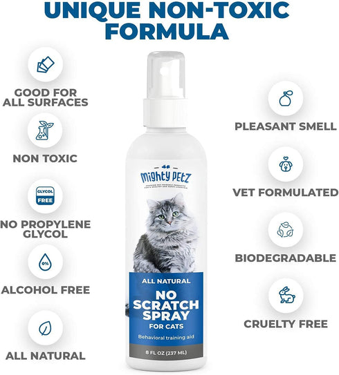 Mighty Petz Cat Indoor Repellent Spray - Non-Toxic Anti Scratch Spray for Furniture, 8 oz, Vanilla Cinnamon