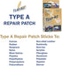 TEAR-AID Fabric Repair Kit, Type A Clear Patch for Canvas, Fiberglass, Leather, Polyester, Nylon & More, Gold Box, 2