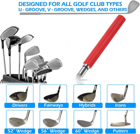 Golf Club Grove Sharpener and Cleaner, Re-Grooving Tool for Wedges and Irons, Optimal Backspin for Precision Shots (5