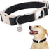 DOGWONG Airtag Cotton Hemp Dog Collar, Heavy-Duty Black Collar with Airtag Holder for Small Medium Large Dogs