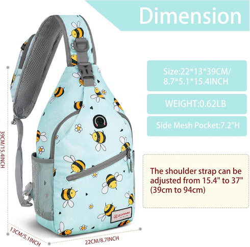 Backpack,Water Daypack ZOMAKE Sling Bag,Small Crossbody Sling Resistant Shoulder for Travel,Anti Thief Chest Bag