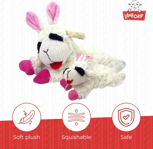Multipet Easter Bunny Ears Lamb Chop Dog Toy - 11"