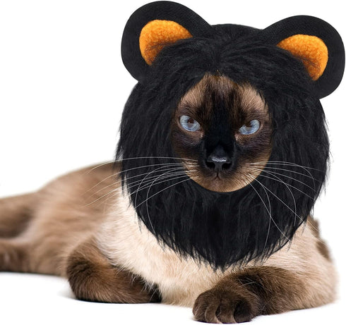5 Pieces Cat Hat Costume: Cute Pet Hat with Ears, Bunny Rabbit Hat, Lion Mane Cap, Adjustable Birthday Hat