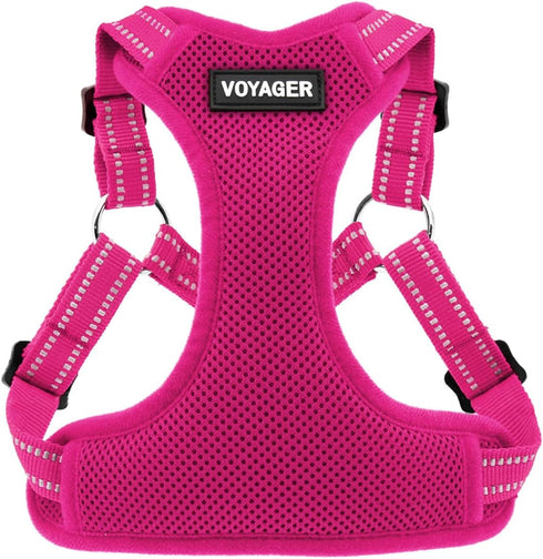 Best Pet Supplies Voyager Adjustable Dog Vest Harness, Breathable No Pull Harness for Small to Large Dogs, Fuchsia