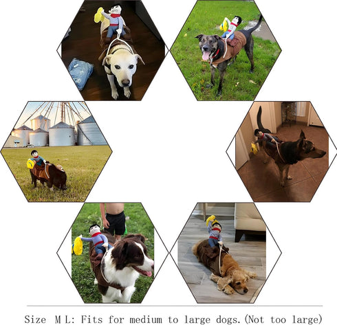 NACOCO Cowboy Rider Dog Costume - Knight Style Clothes with Doll and Hat for Halloween Day (M)
