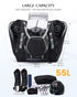 Ski Boots Bag 54L, Fully Padded Backpack for Snowboard Gear, Water-Resistant Travel Luggage with PVC Bottom Pockets