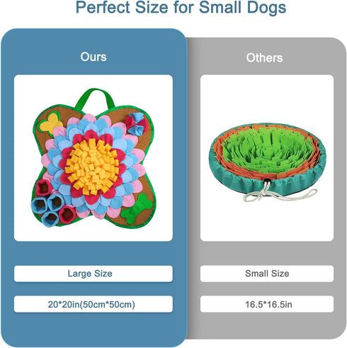Ankilo 20''*20'' Snuffle Mat for Dogs, Interactive Foraging Puzzle Blanket, Dog Feeding Mat with Non-Slip Bottom