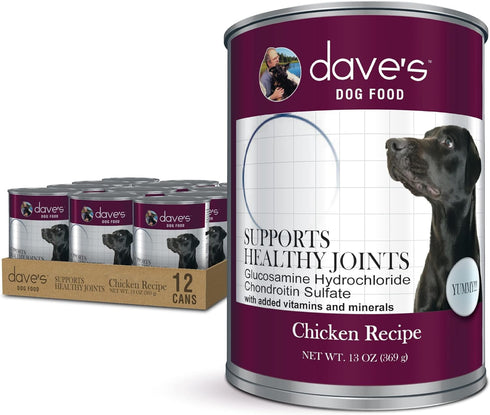 Dave's Pet Food Naturally Healthy Joint Formula Canned Dog Food, 13oz Cans, Case of 12, Made in The USA