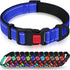 Taglory Adjustable Reflective Dog Collar with Safety Locking Buckle, Nylon Pet Collars for Large Dogs, Navy Blue, L