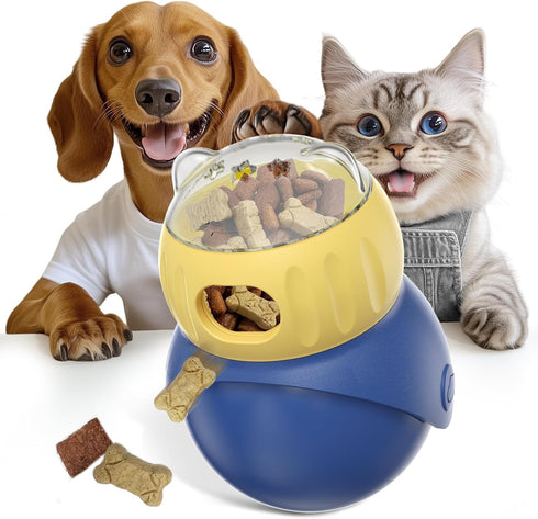 Owl-Shaped Pet Treat Food Dispenser, Adjustable Puzzle Slow Feeder, Interactive Chase Treat