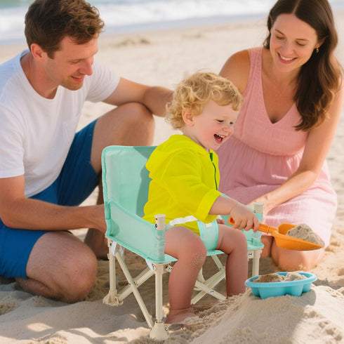 Toddler Beach Chair for Baby - Lightweight Kids Folding Camping Chair with Tray and Storage Bag, Easy to Clean, Safe
