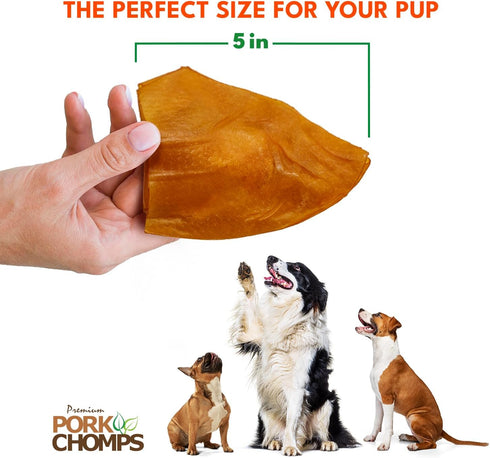 5-inch 1.6 (Pack 1) Pork Chomps Roasted Pork Skin Dog Chews, Ear Shapes, Ounce