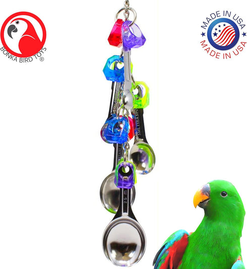 Bonka Bird Toys 1969 Spoon Delight Medium Large Parrot Bird Toy for African Grey, Amazon, Conure