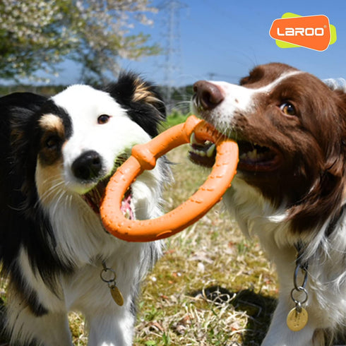 LaRoo Dog Flying Ring Toys, Floating Flying Disc Toys, Summer Pet Training Outdoor Durable Chew Toys for Medium and