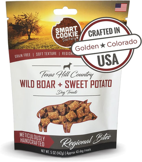 Smart Cookie All Natural Dog Treats - Wild Boar & Sweet Potato, Training Treats for Dogs
