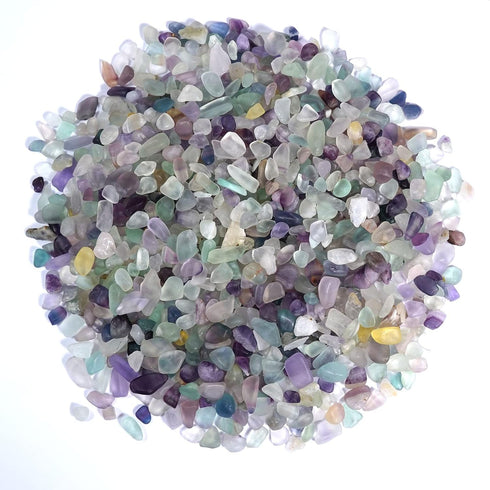 2lb Fluorite Crystal Aquarium Gravel - Natural Crushed Crystal Chip Bulk for Fish Tank Decoration
