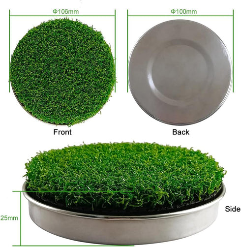 Golf Hole Cup for Backyard Practice Putting Green, Simulated Lawn and Metal Base (2 Pieces)