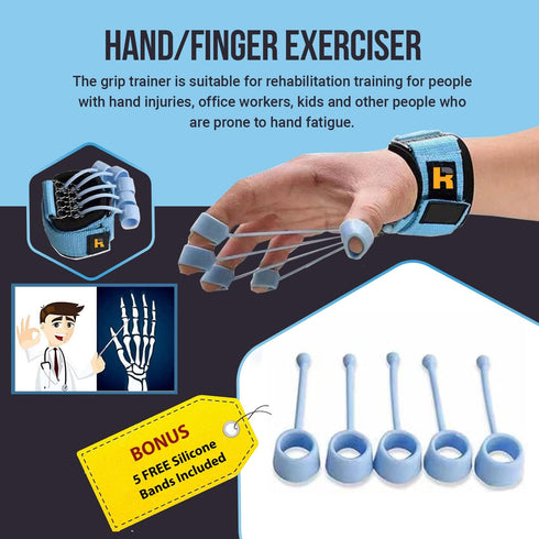 Hand Finger Strengthener by Rapid Fingers - 40lb Resistance Band Finger Strengthener for Climbing, Gaming