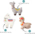 FRINGE STUDIO Pet Toy | Small Dog Toy Set, Llama Love | 3 Pieces