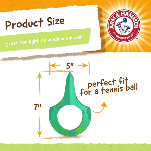Arm & Hammer Rock-N-Roller Stuffable Dental Chew Toy, Perfect Fit for Tennis Ball, Tough Chew Toy