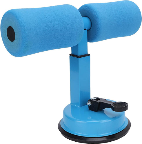 Sit-up Aid Bar for Floor, Portable Adjustable Sit Up Equipment with Foot Holder for Abdominal Muscle Exercise (blue)