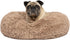 Best Pet Supplies Round Donut Dog Bed, Plush Faux Fur, Calming Anti-Anxiety Cushion, Slip-Resistant Base, Soft Support,