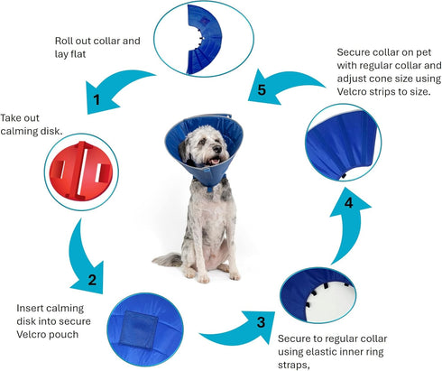 Calm Paws Dog Caring Collar with Calming Med.