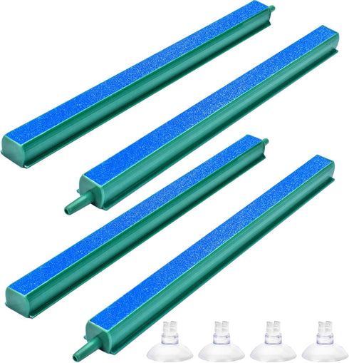 4 Pieces Air Stone Bar Bubble Diffuser Set - 8 Inch Fish Tank Air Bubble with Suction Cups for Aquarium