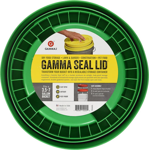 GAMMA2 Gamma Seal Lid for Pet Food Storage, Fits 3.5, 5, 6, & 7 Gallon Buckets