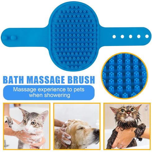 Pet Grooming Kit with Shedding Slicker Brush, Bath Massage for Rabbit, Puppy, Kitten, Includes Combs and Brushes