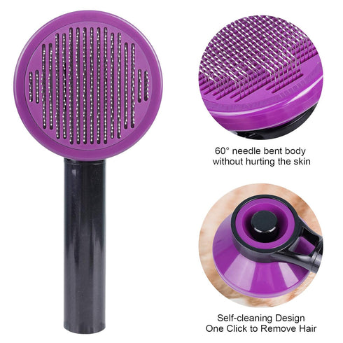 NPET Dog Brush, Self Cleaning Slicker Brush for Cats and Dogs, Gently Removes Loose Undercoat, Mats Tangled Hairs Dog