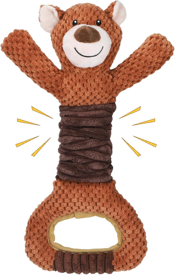 Squeaky Dog Toys for Large Dogs, Plush Tug of War Toy with Crinkle Paper, Interactive Pull Toy for All Dogs