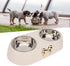 Stainless Steel Dog Bowls with Non Skid Silicone Mat - Pet Food and Water Feeder Bowls (Beige)