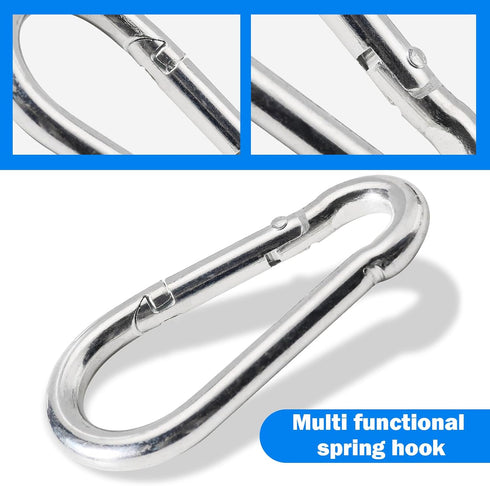 shiguan 3.1 Inch M8 396lb/180kg 304 6- Stainless Steel Spring Snap Hook, Holds to (Max) for Bowflex Home Gym