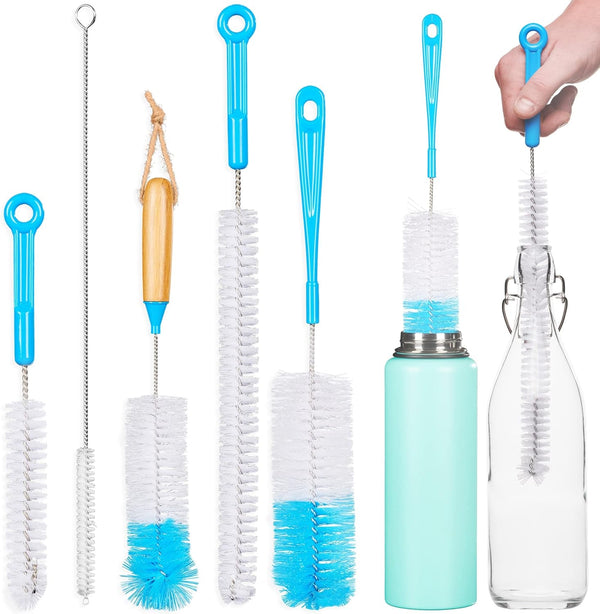 Turbo Microfiber Bottle Brush Cleaner Pack - Set of 5 for Baby Bottles, Tumblers, Wine Decanters, Flask, Bong
