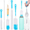 Turbo Microfiber Bottle Brush Cleaner Pack - Set of 5 for Baby Bottles, Tumblers, Wine Decanters, Flask, Bong