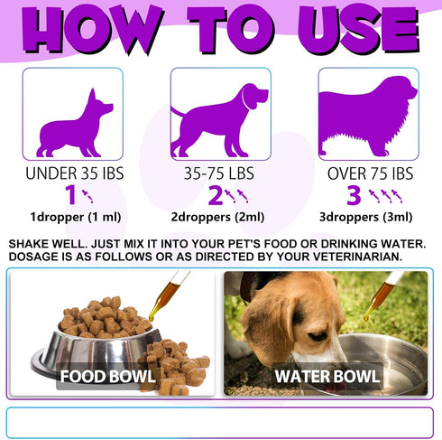 VOSIFSDIY Multivitamin,15 1 Immune 60ml Dog in Dog Multivitamin Liquid Drops Supplements, Dog Vitamins for Heart