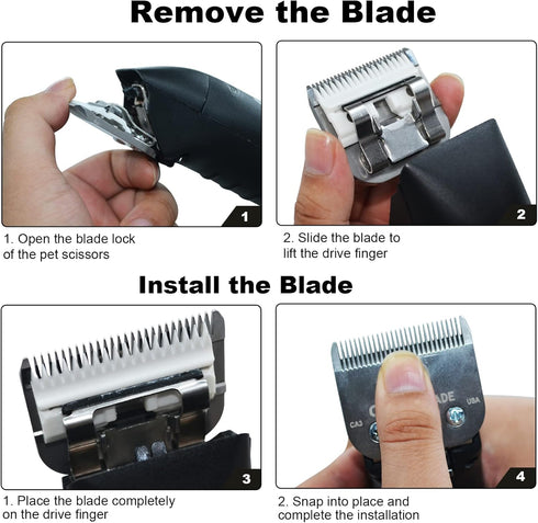 5FC Blade Dog Grooming Clipper Replacement Blades Compatible with Andis, Detachable Ceramic & Stainless Steel