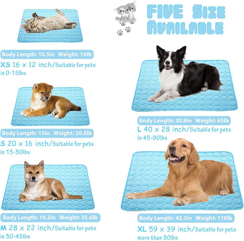 Washable Dog Cooling Mat, Ice Silk Cooling Mat for Dogs, Pet Self Cooling Pad Blanket for Indoor & Outdoor Car Seats