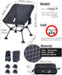 iClimb Ultralight Compact Camping Folding Beach Chair with Anti-Sinking Large Feet and Back Support Webbing (Black