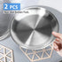 Stainless Steel Cat Dishes for Food and Water, 2 Sets Shallow Style, Relief of Whisker Fatigue (6.5 Inch)