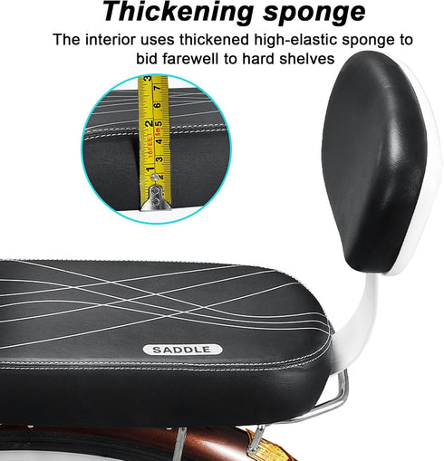 Set hatleues Extra Wide Bike Back Seat Cushion Bike Seat with Backrest Bike Armrest Footrest Handrail Pedals Kids Child