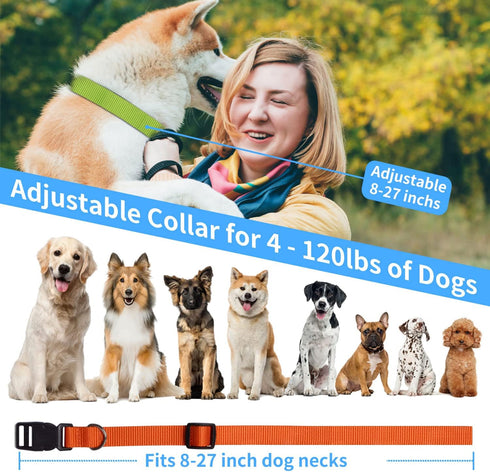 PaiPaitek Automatic Bark Collar with Remote for Large Dogs, 3300ft Range Bark and Training Collar Combo, Waterproof